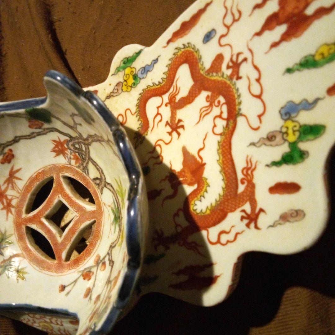 中国陶磁器　明万歴　枕