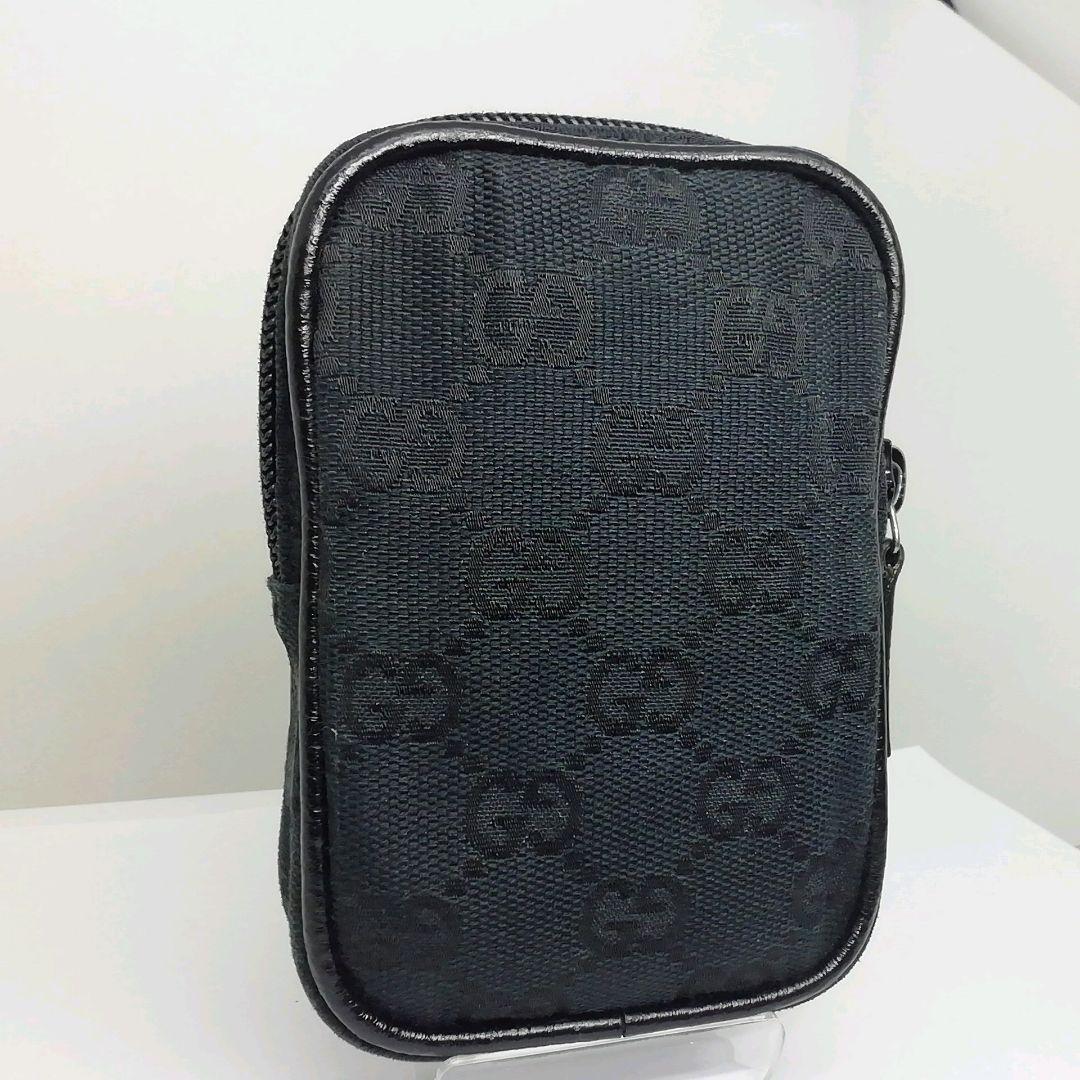 GUCCI　グッチ　キャンバス ブラック シガレットケースポーチ　タバコ入れ