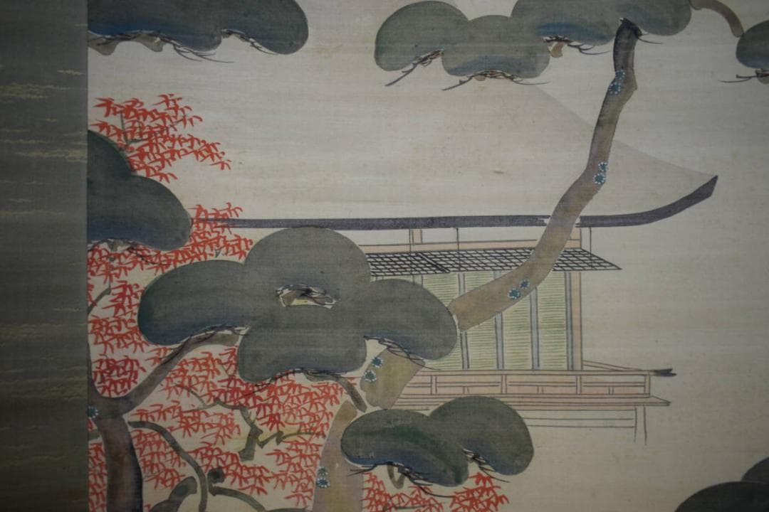 模写/酒井抱一/松楓図/桐題箱二重箱付/布袋屋掛軸