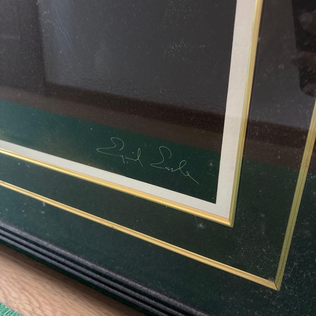 日本画 風景画 サイン入り 黒フレーム