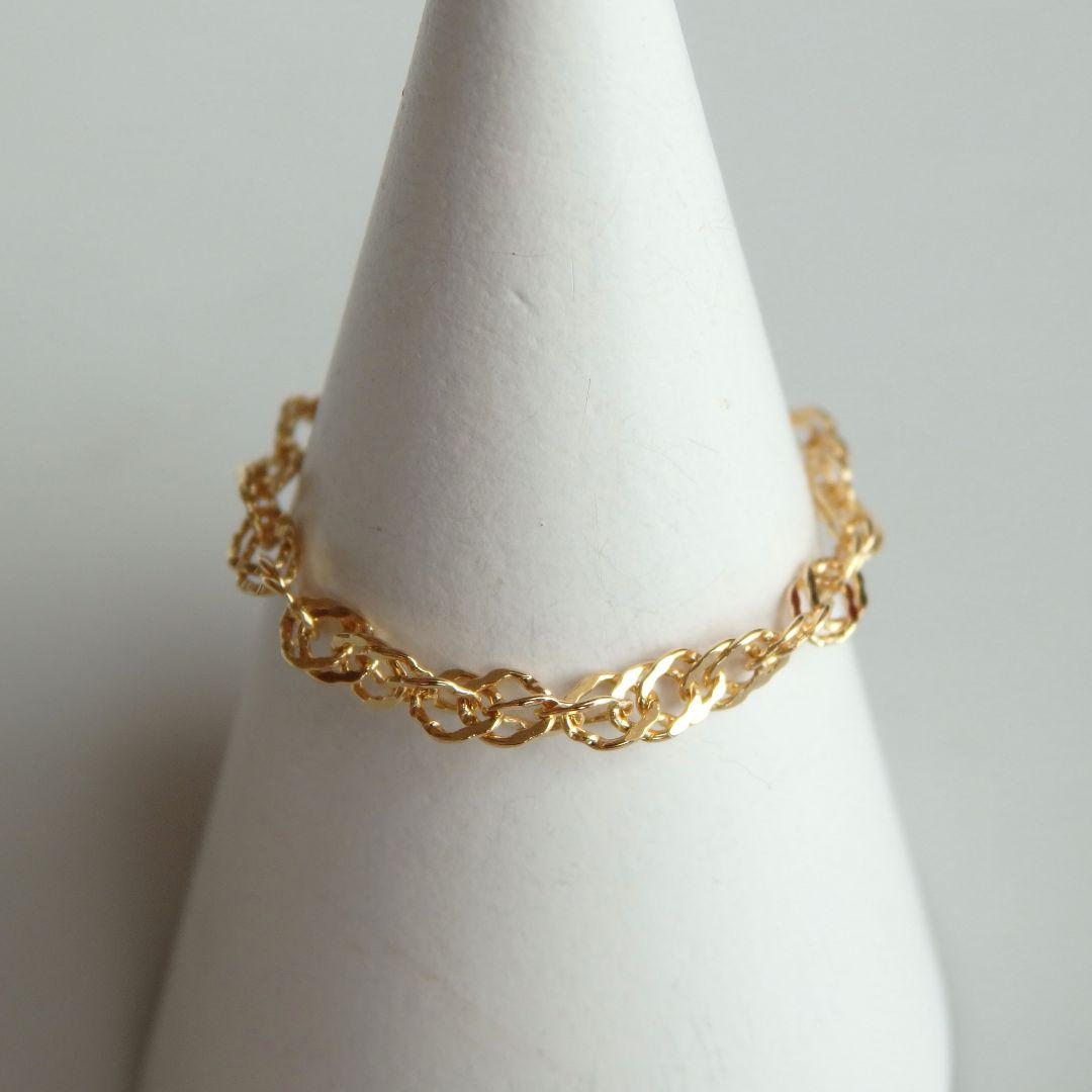 アンちゃん　k18リング　チェーンリング　スクリューチェーン　ペタル