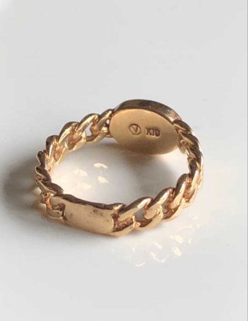 ヴァンドーム青山K10アンティークシリーズ トルマリンカボションリング#11.3