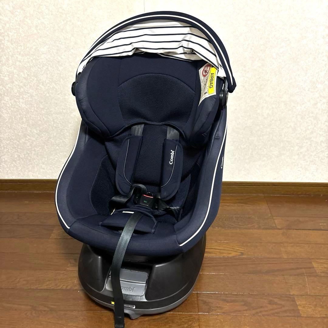 【美品】Combi クルムーヴスマート JJ-550 シートベルト固定 ネイビー