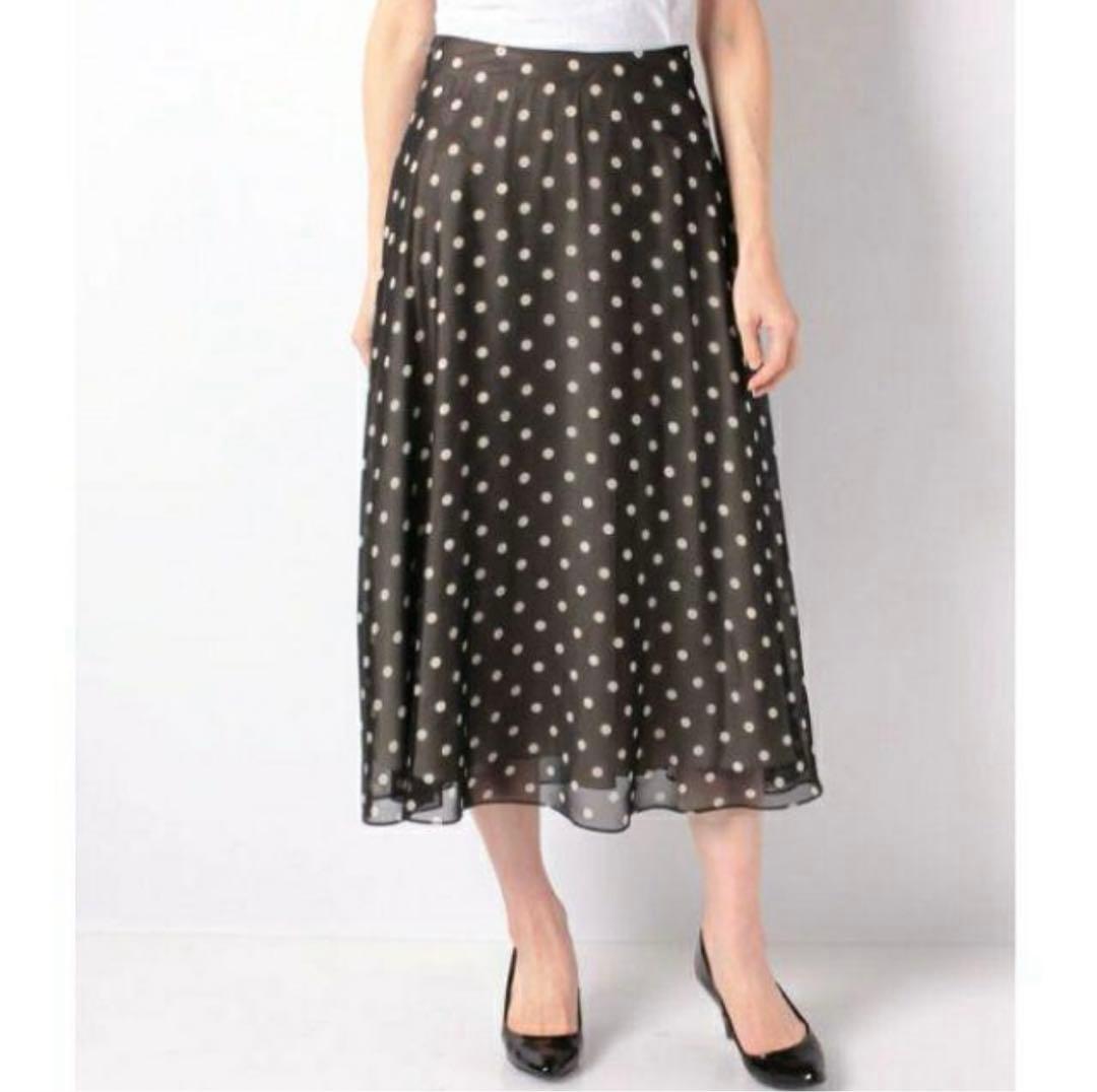 スカート theory polkadot silk skirt