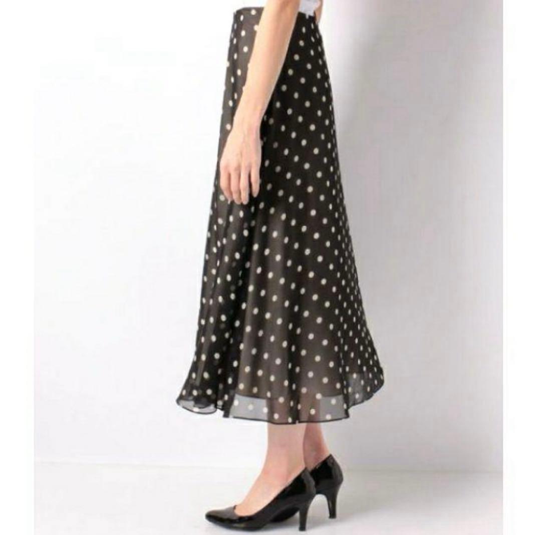 スカート theory polkadot silk skirt