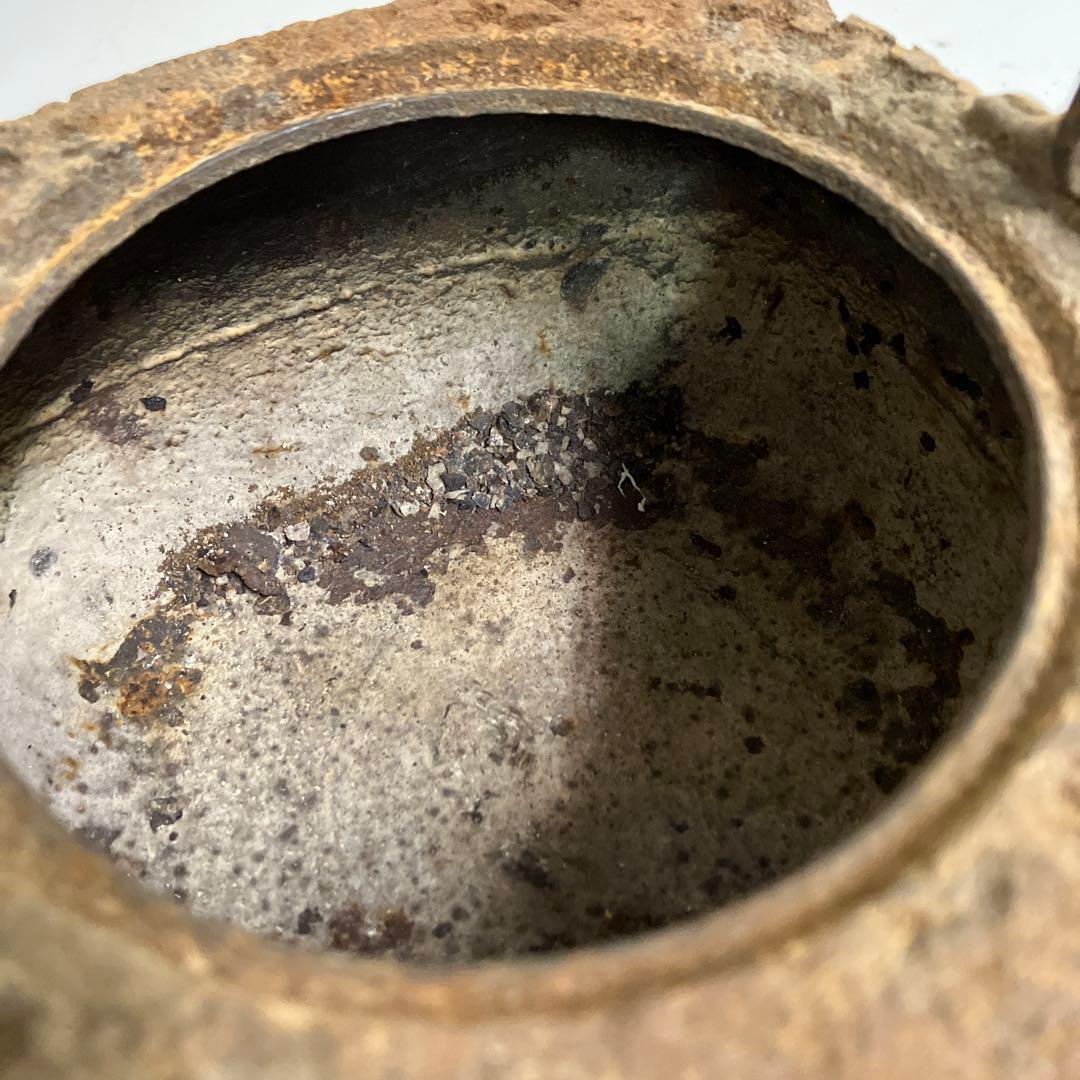 希少・骨董】南部鉄器 鉄瓶 四角型 鶴笹文 銅蓋 アンティーク 当時物