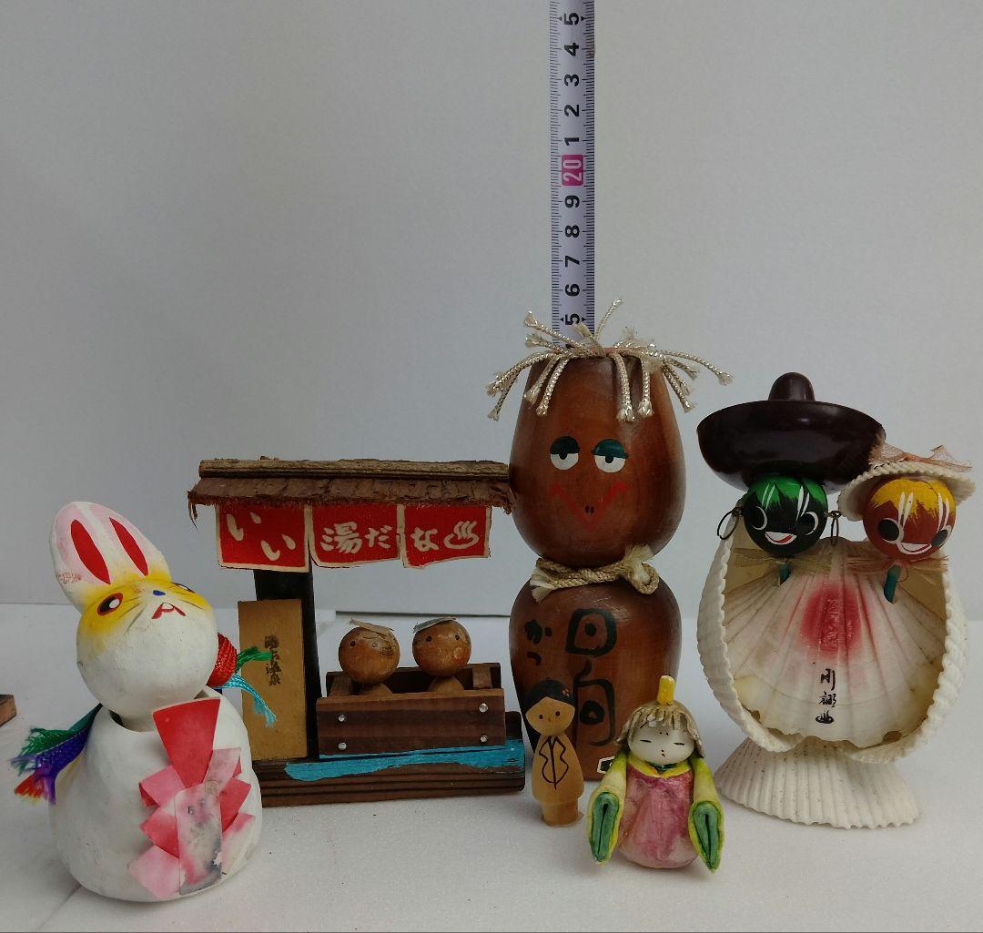民芸品 こけし 昭和レトロ 木製 郷土玩具 創作こけし 温泉 土産 - メルカリ
