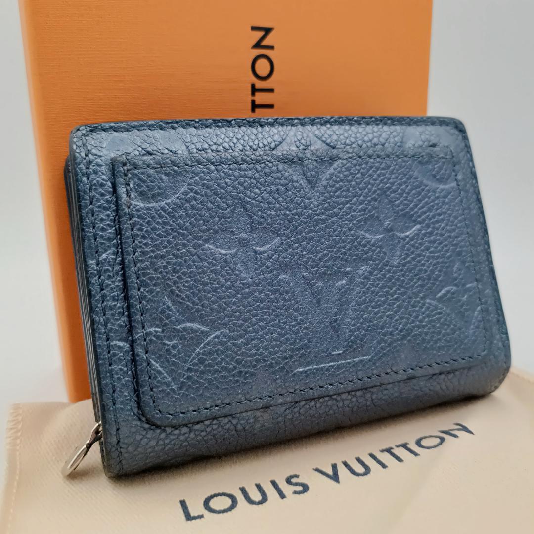 ルイヴィトン アンプラント ポルトフォイユ クレア メタリックブルー