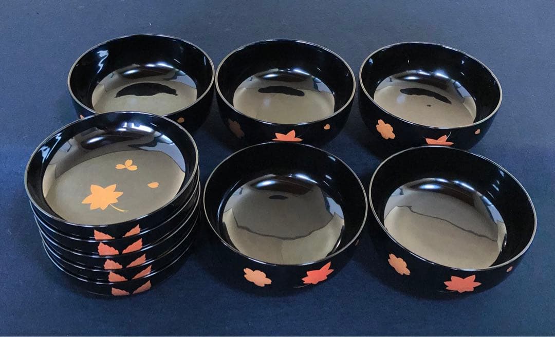 割引❗️《レ》輪島塗 嵐山蒔絵 煮物椀5客 木製漆器 木箱　251104う3