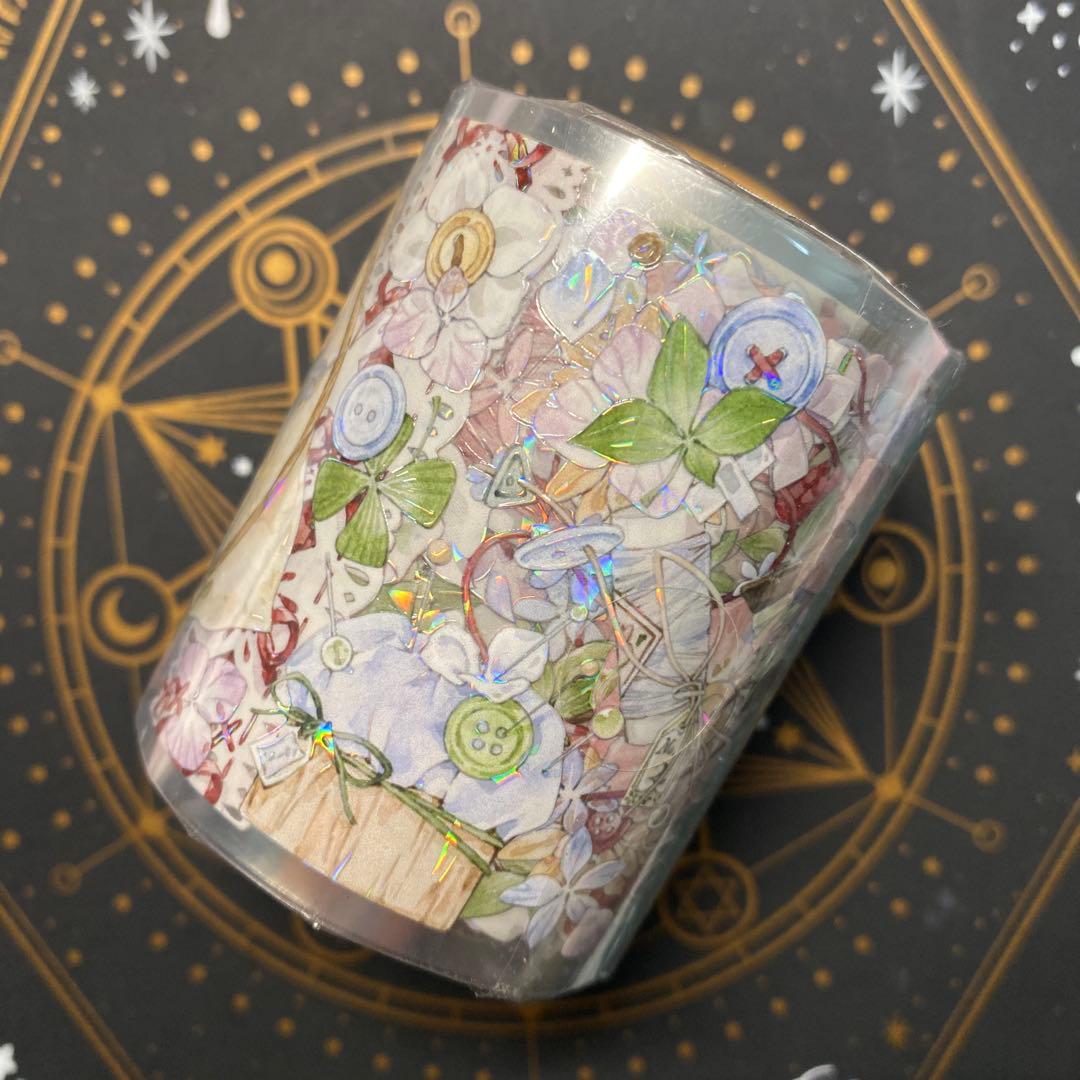 K】海外 10m巻 貝殻光マスキングテープ 人物系/動物系