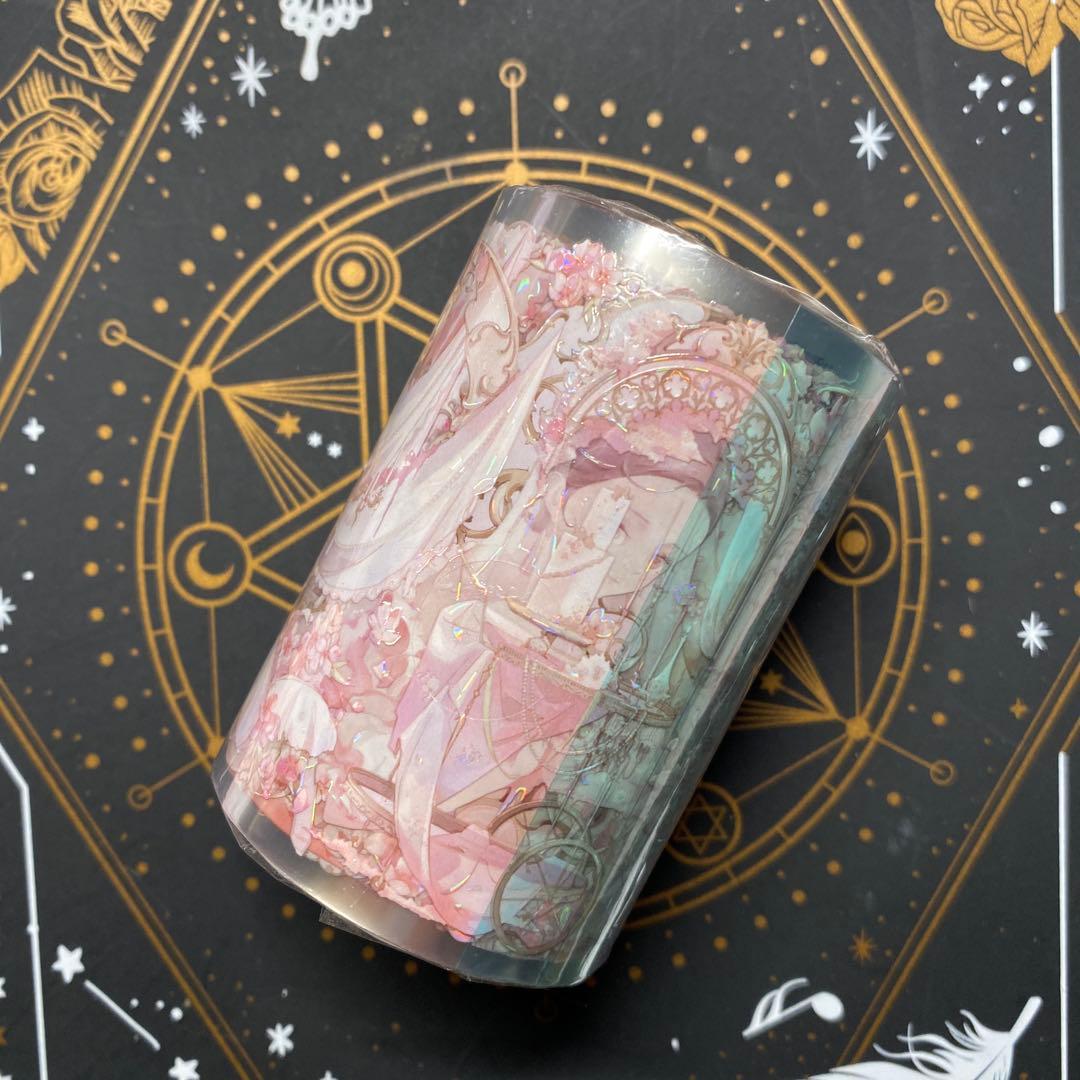 K】海外 10m巻 貝殻光マスキングテープ 人物系/動物系