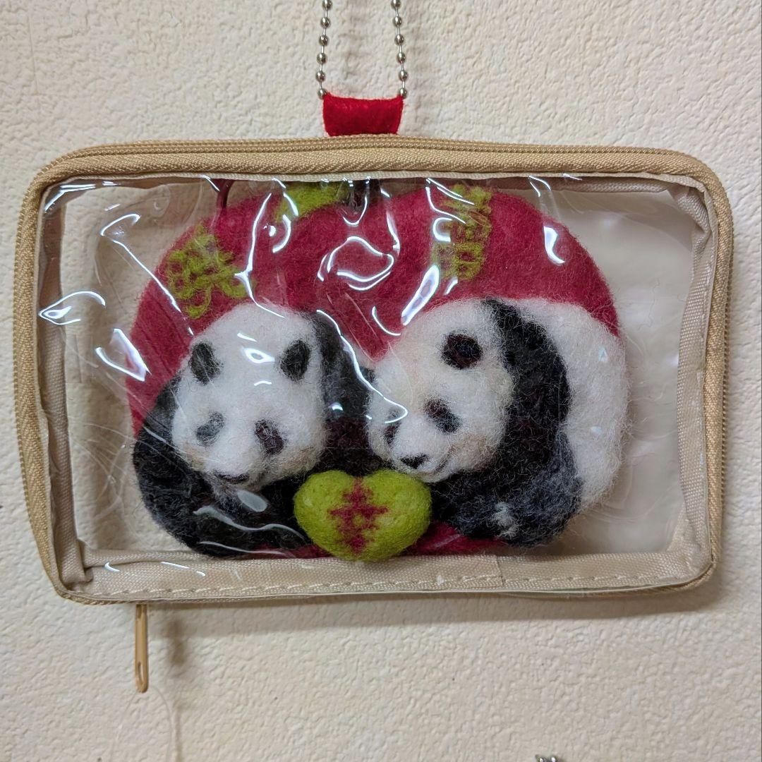 羊毛フェルト1/12③シンシン&シャオレイのフレーム 羊毛フェルト1/12①