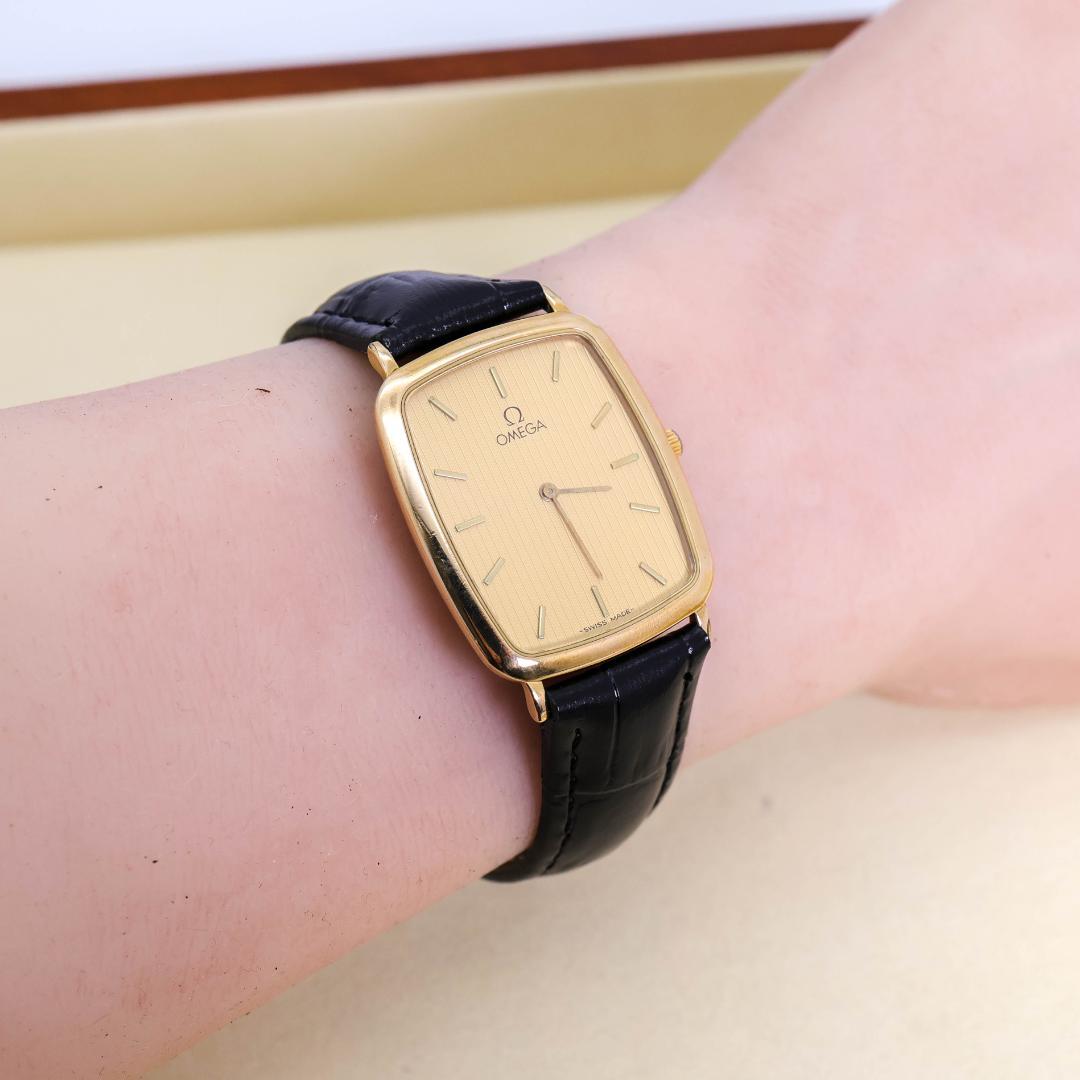 訳あり OMEGA デヴィル 腕時計 ゴールド レザー ヴィンテージ 2876