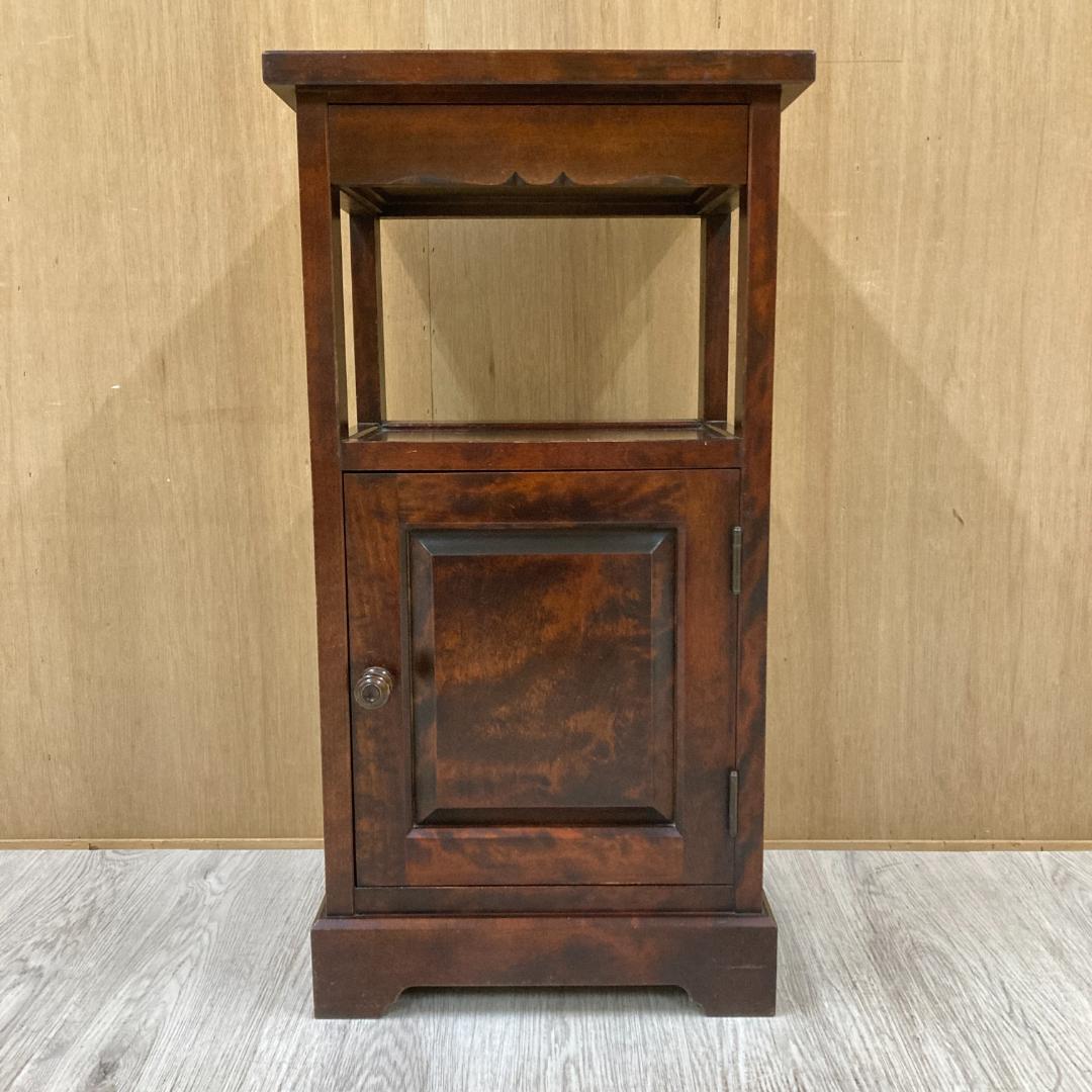 北海道民芸家具 カバ無垢材 電話台 サイドテーブル 飾り台 花台