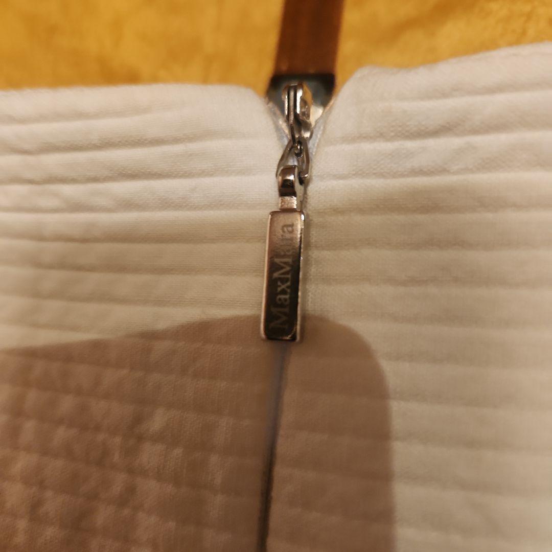 MaxMara ホワイトドレス Vネック キャップスリーブ