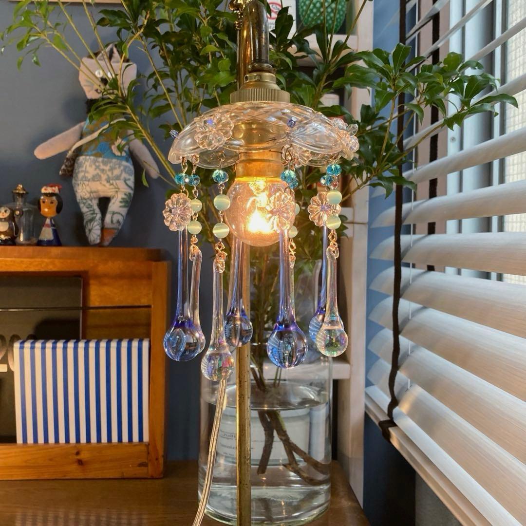 シャンデリア 1920年 フランス（青と虹）アンティーク オパールセント