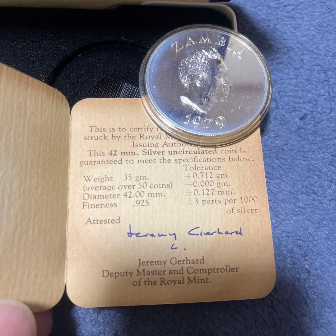 Zambia ザンビア 銀製 5、10 クワチャ 保証書付き 送料込み