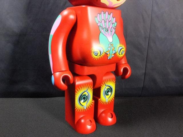 現代美術 田名網敬一 直筆サイン『BE@RBRICK 1000％赤』1205B