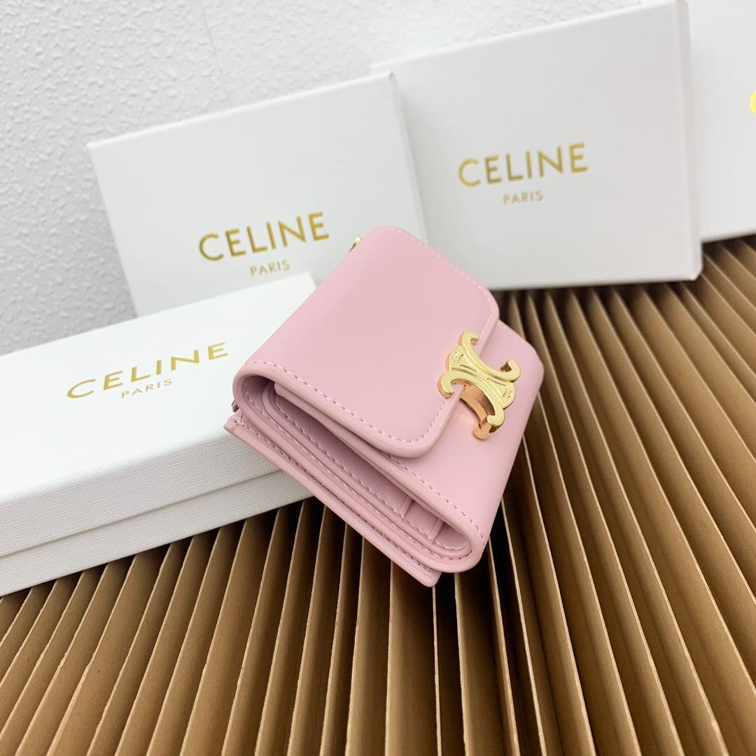 CELINE ピンク 三つ折り財布 証明書付き｜セリーヌ CELINE 三つ折り