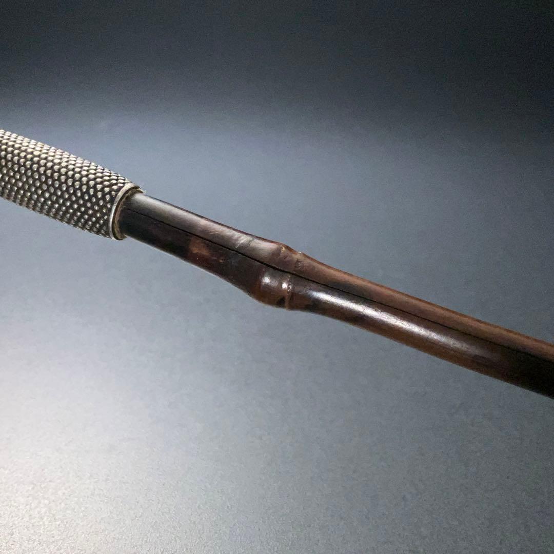 銀製煙管 霰文 キセル アンティーク 骨董 6R1256お2