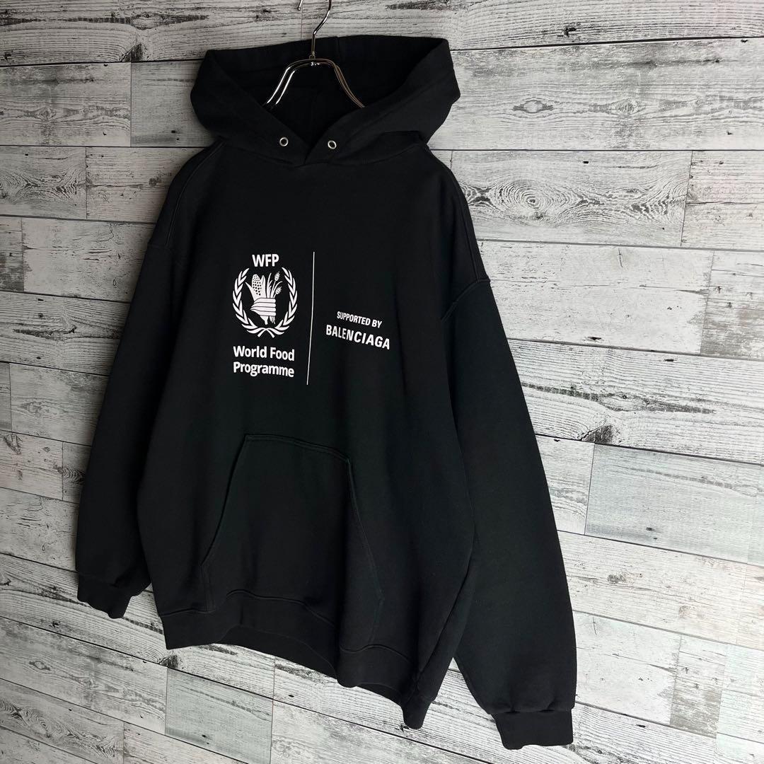 【希少デザイン】バレンシアガ☆ 両面プリントロゴ入り スウェット パーカー