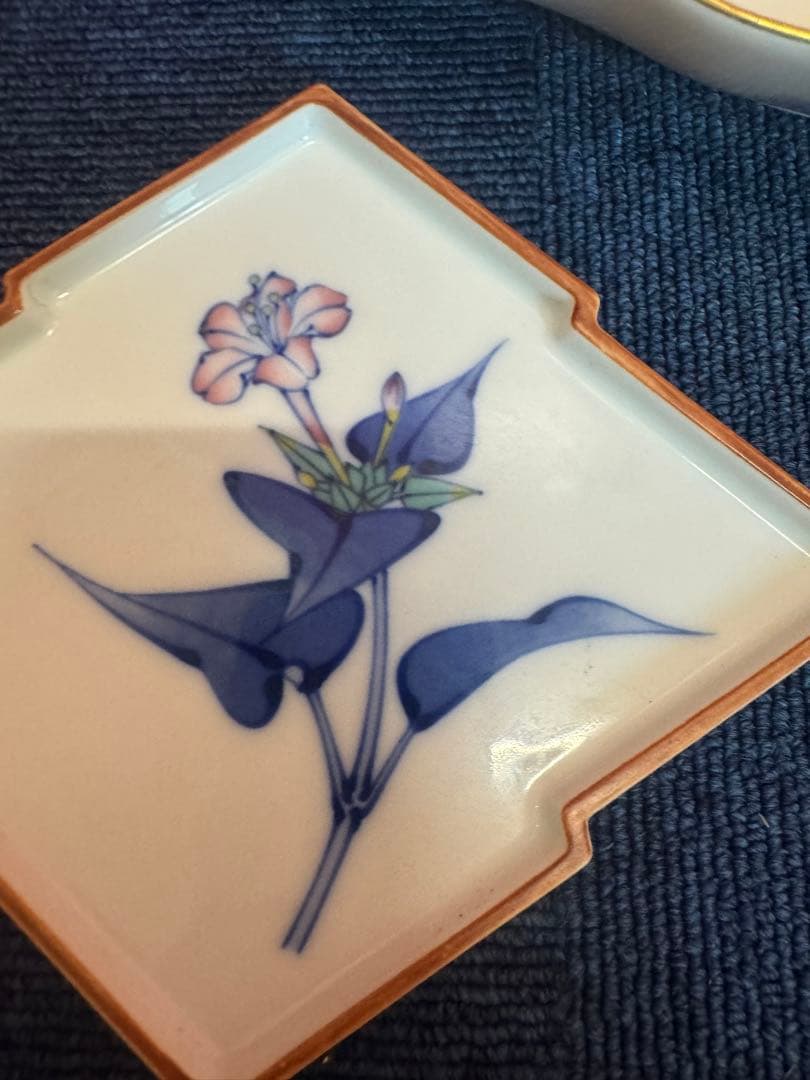 1893 香蘭社 菱形皿2客 菱形鉢1客 金彩