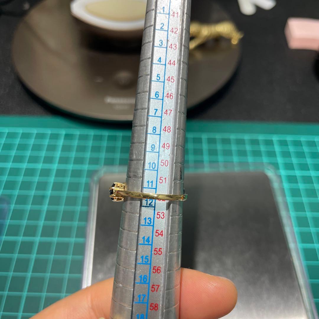 4ct天然サファイア指輪、18k、2.7g、11.5号