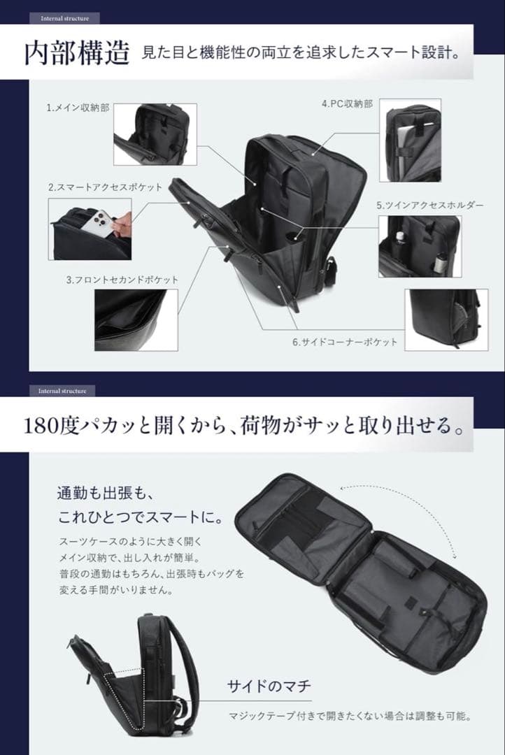 LS LASIEM ラシム　ビジネスリュック メンズ 本革 撥水 15.6インチ