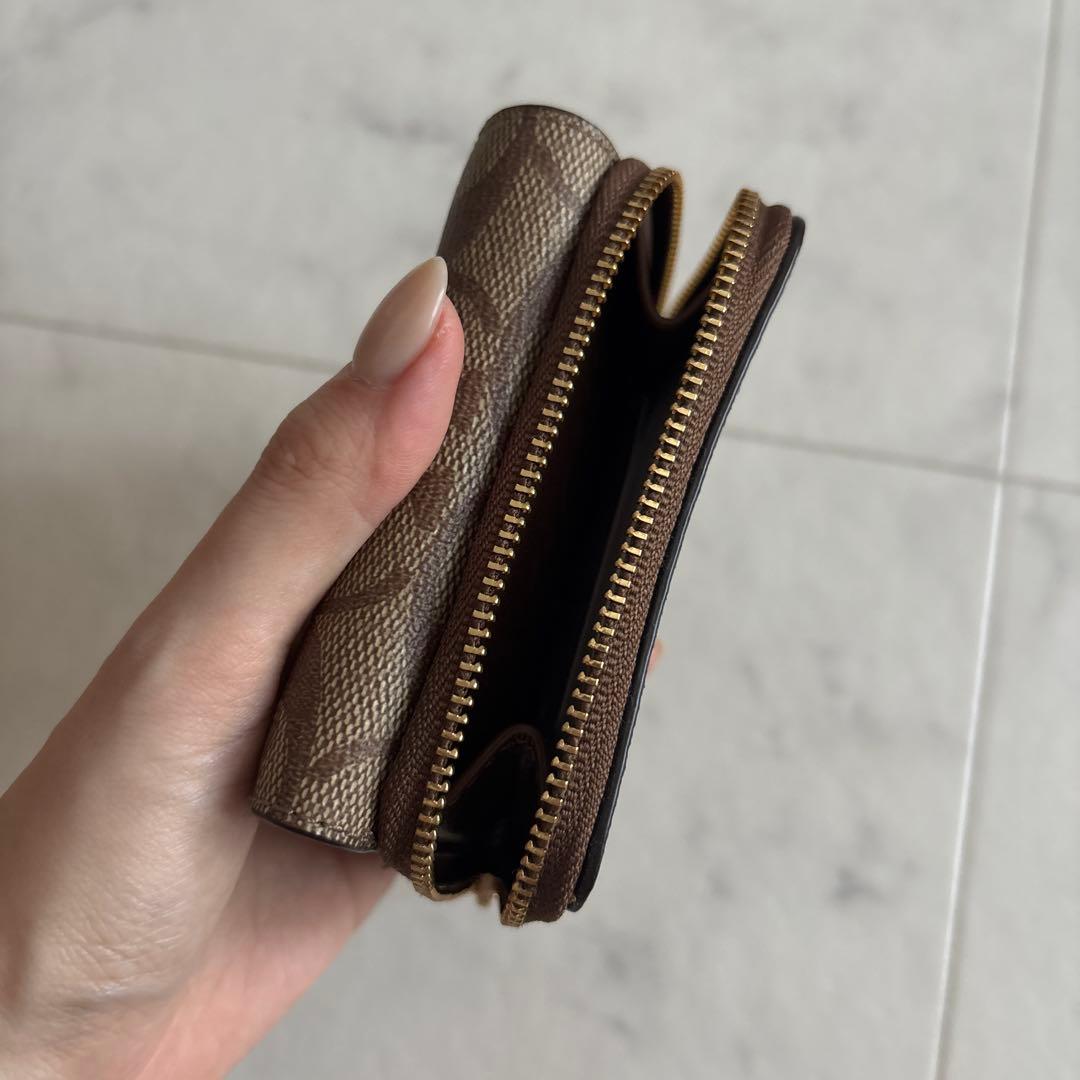 【新品未使用】COACH 三つ折り財布 ブラウン