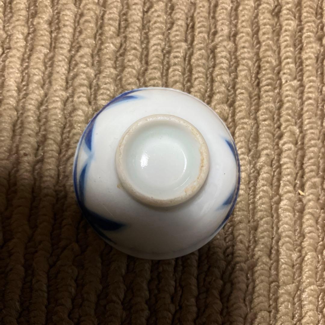 珍品 古美術 お猪口 おちょこ 肉筆のお猪口 陶磁器 大正12年 レア レトロ