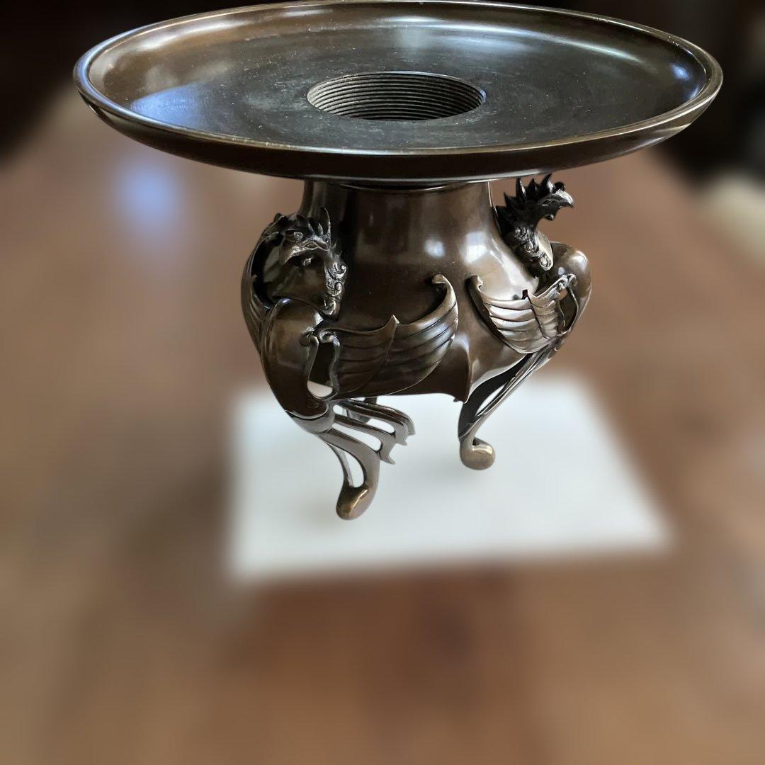 茶道具・花器花瓶 薄端・鳳凰足 ビンテージ 古道具(蔵出し骨董品) 工芸品