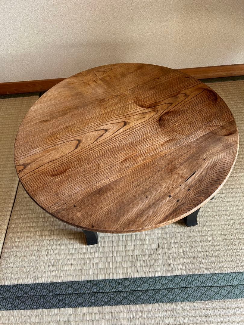 木製 円形 座卓 ちゃぶ台 テーブル レトロ アンティーク - メルカリ