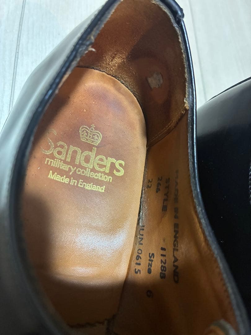み*。様 SANDERS ミリタリーダービー 黒 UK6（25〜25.5cm相当