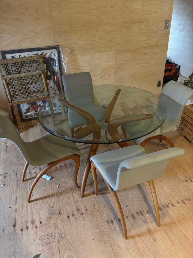 PORADA円形ダイニングテーブルセット　直接引き取りのみ