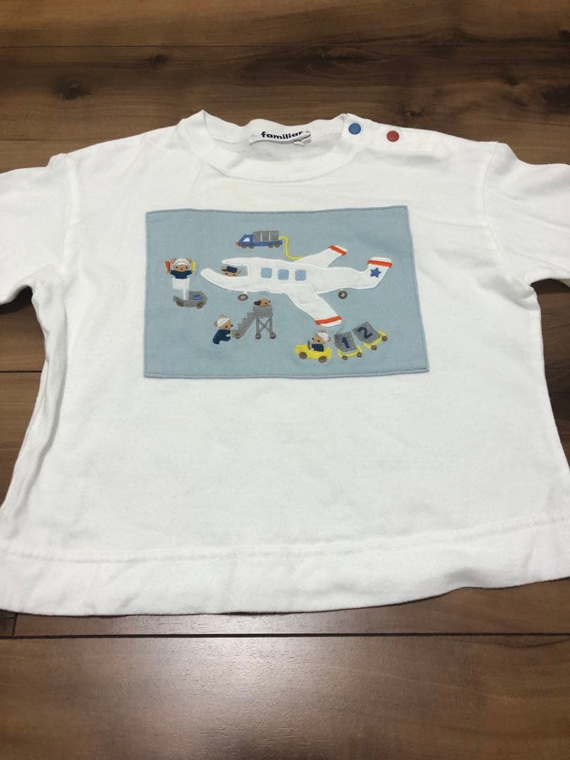 familiar ファミリア長袖ロンT 90恐竜飛行機空港男の子
