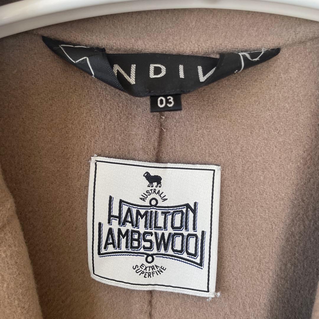 INDIVI ハミルトンウール リバーテーラーコート ロングコート 3号 XXS