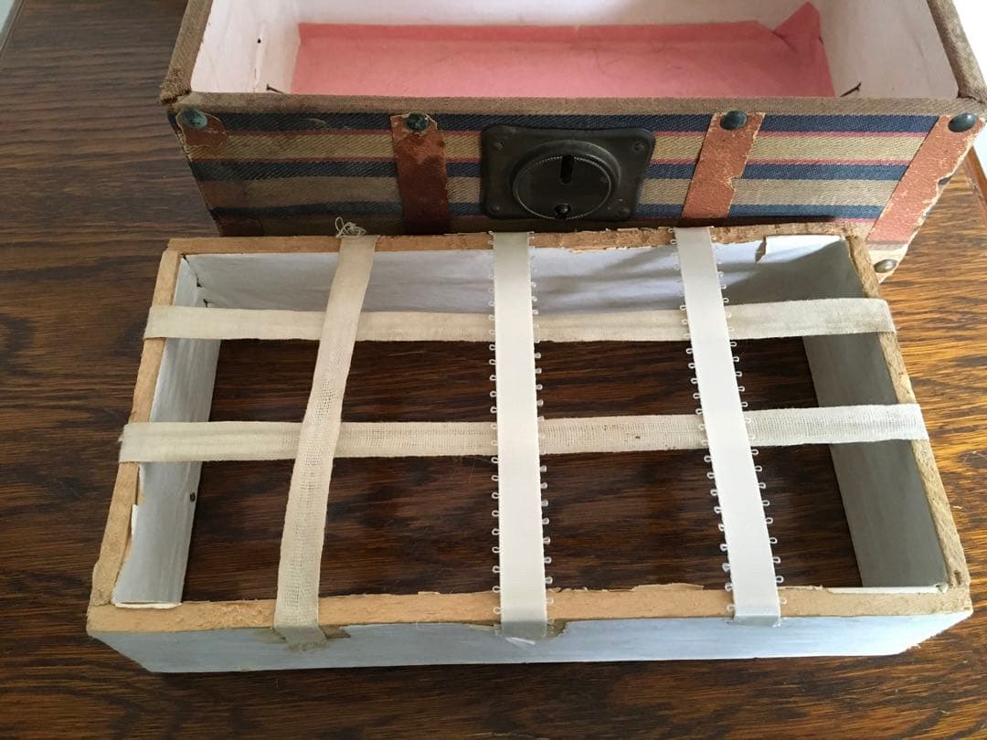 アンティークビスクドール ミニョネットとドールトランクのセット ジャンク