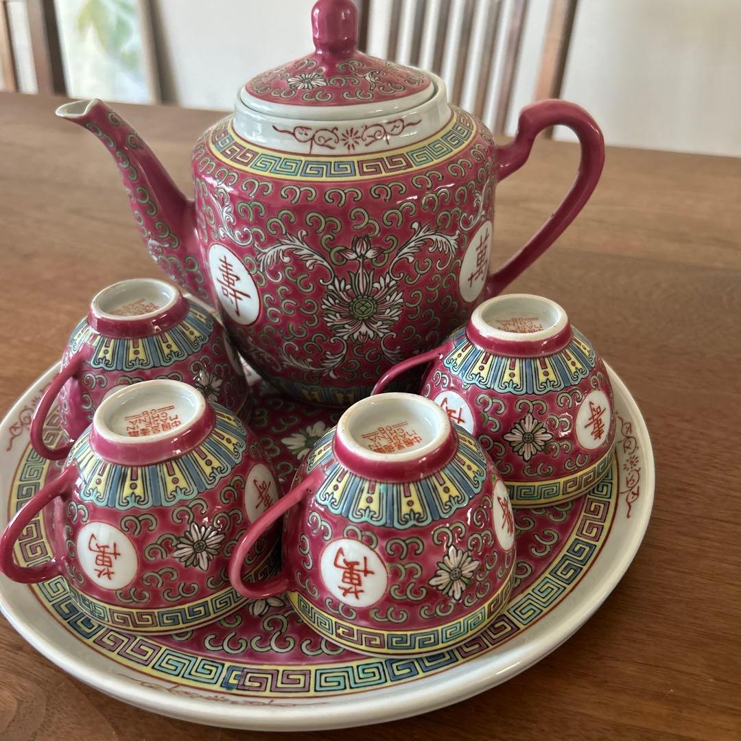 中国景徳鎮 中国茶器セット 急須 湯呑み アンティーク - メルカリ