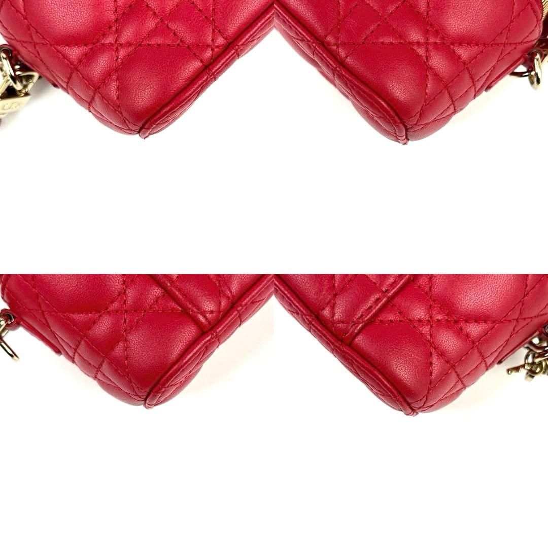 極美品■ディオール　マイクロ　バニティ　ショルダーバッグ　カナージュ　ラムレザー