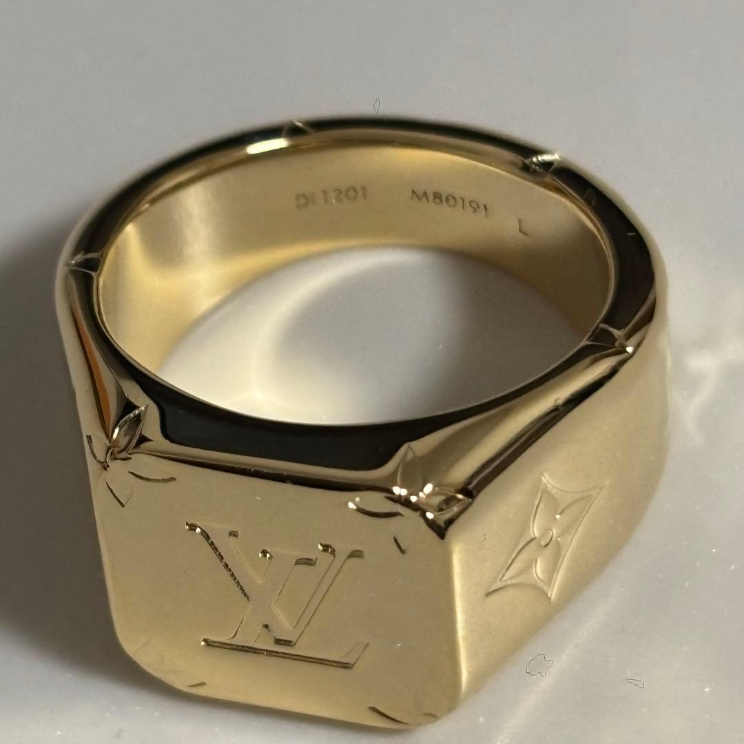 LOUIS VUITTON シグネットリング　極美品　モノグラム　21号　刻印L