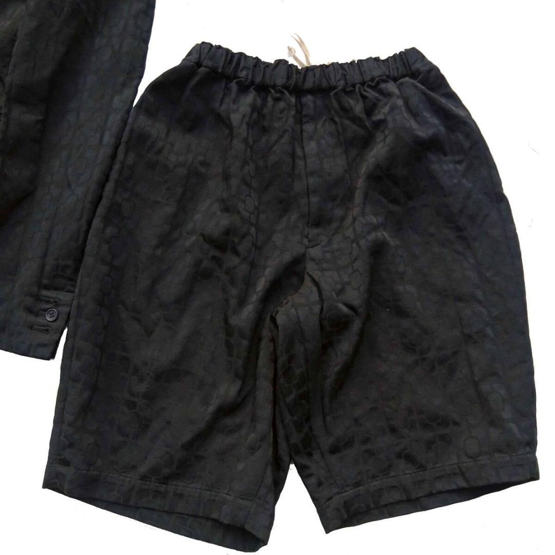 2020ブラックコムデギャルソン 模様柄セットアップシワ加工