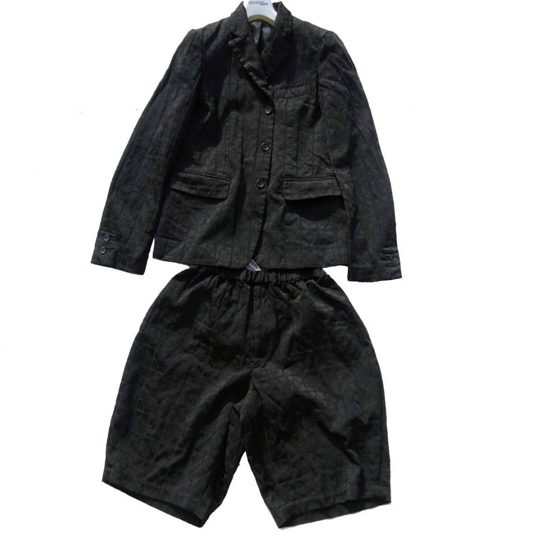 2020ブラックコムデギャルソン 模様柄セットアップシワ加工ポリエステルサルエル 2020ブラックコムデギャルソン 模様柄セットアップシワ加工