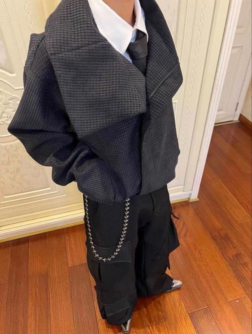 JCAESAR ZIPPER-JACKET WITH H斜めジップジャケット短丈 - メルカリ