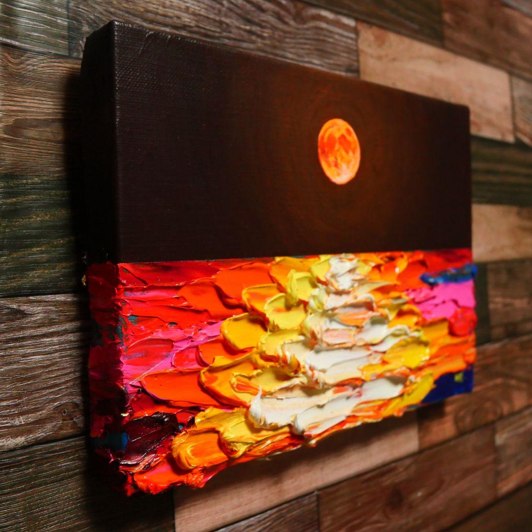 油絵 絵画 【オレンジの満月】