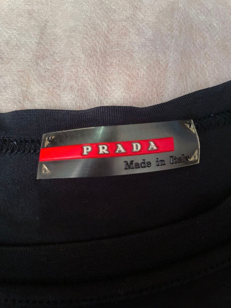 美品 PRADA SPORT バックポケット付きT ブラピ着 正規品 サイズL