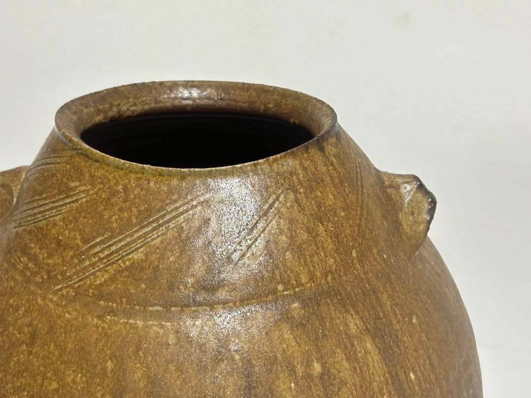 備前焼　壷　人間国宝　藤原雄　共箱　　素晴らしい出来！　最終値下げ！