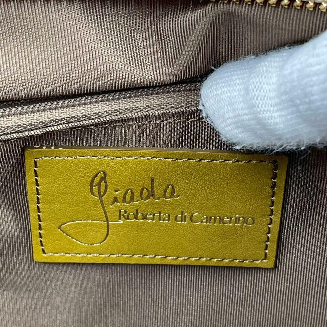 極美品　ロベルタディカメリーノ　ロベルタクラシック　レザーハンドバッグ　イエロー