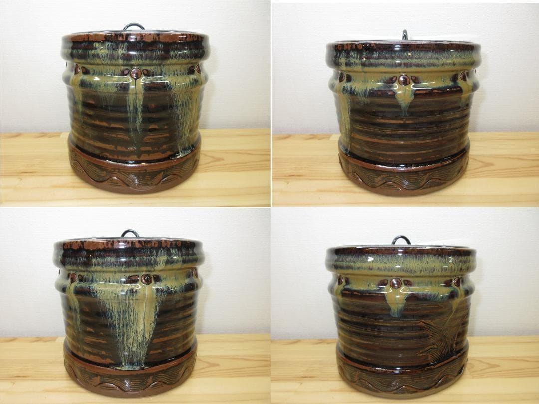 送料込【逢絢亭】茶道具 水指 高取焼 真塗の塗蓋 高取雪山 鬼丸雪山 共箱入り