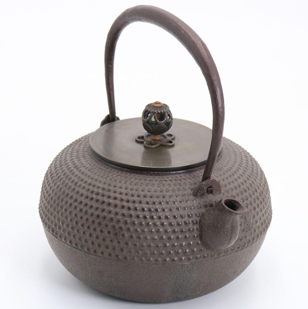 釜師 佐藤清光 霰鉄瓶 煎茶道具 共箱 V664 YSy