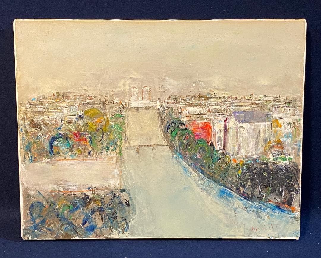 「真作」住田昭「PARIS」風景画　油彩画　額装　サイン有り　F6号